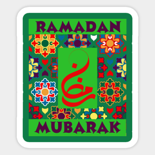 RAMADAN MUBARAK, beautiful Calligraphy and Islamic pattern. Sticker